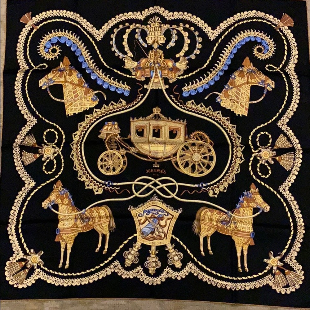 Hermes scarf titled “ payerdes “ horse & carriage